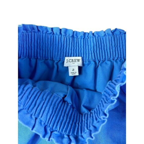 J. Crew Scalloped Hem Blue Linen Blend Women’s Skirt Size 2 Above the Knee - Picture 3 of 6